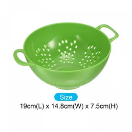 sourcing map Mini Food Colander with Double Handles, Rice Washing Strainer Plastic Fruit Pasta Drainer, Kitchen Food Mesh Colander for Vegetable Fruit-Green