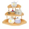 HYNAWIN Bamboo Corner Desk Organizer Shelf, 3-Tier Triangle Storage Rack