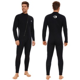 Owntop 5mm Wetsuit for Men - Long Sleeve Full Diving Suits Stretch One Piece Dive Skin UPF50+ Thermal Neoprene Swimwear Ideal for Scuba Surfing Snorkeling, Gray XXL