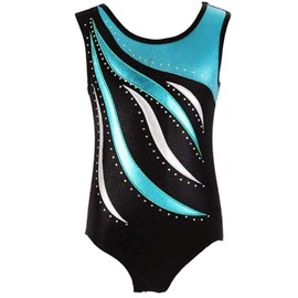 Happy Cherry Girls Gymnastic Leotards Sleeveless Bodysuit Dancing Biketard Athletic Unitard Blue, Tag 10/9-10Y