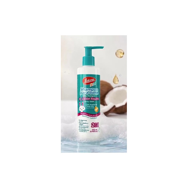 Jaloma Shampoo Para Bebé 2 En 1, Cabello Y Cuerpo,