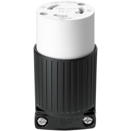 EATON Wiring L530C-L 3-Wire Twist Lock Connector with 30-Amp 125-Volt Rating, Black/White