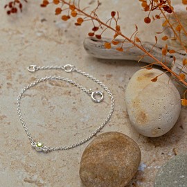 Tuscany Silver Women's Sterling Silver Adjustable Bracelet - Aqua CZ March Birthstone - 16cm/6.25"- 18cm/7"