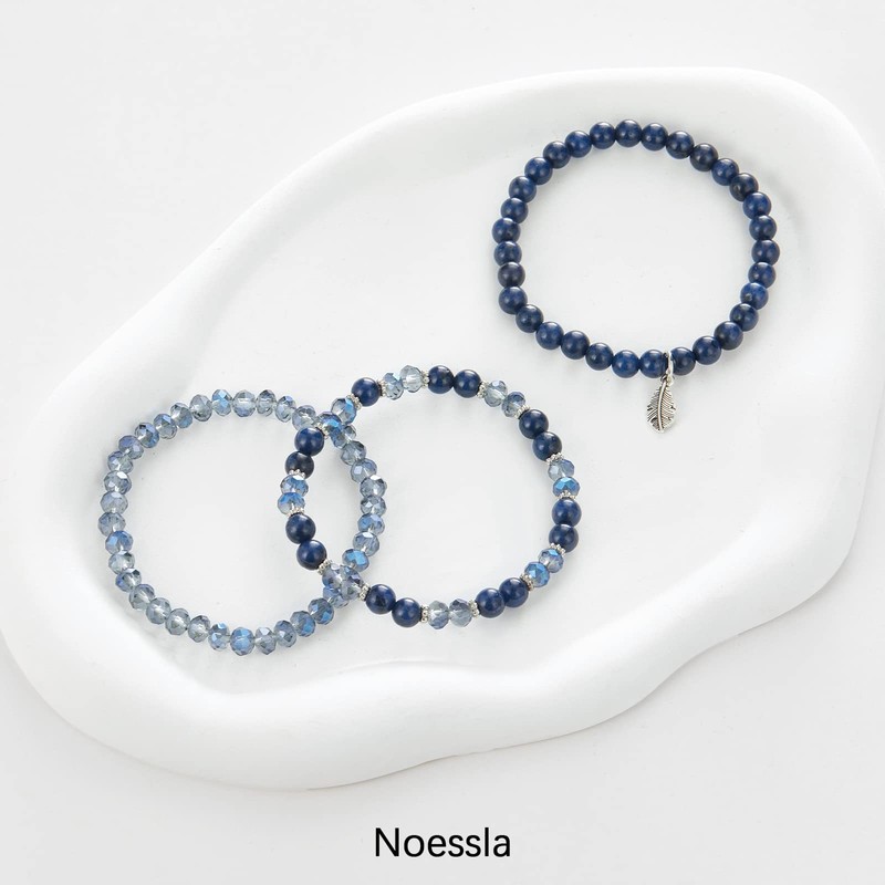 FULU AUTUMN Boho Beaded Bracelet Multi-Layer Crystal Stone Beaded Bracelets