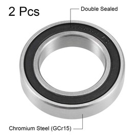 sourcing map S6804-2RS Deep Groove Ball Bearings 20mm x 32mm x 7mm Double Sealed 440C Stainless Steel 2pcs