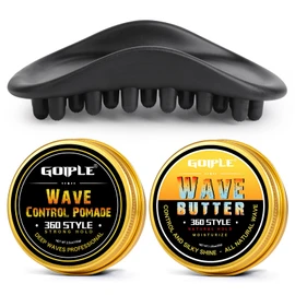 Wave Pomade Hair Twist Sponge Brush Twist Styler Brush for Black Men, Washable Afro Curl Sponge Racket for Barbers & Daily Use, Ideal for Curly Hair, Rubber Large Tooth Brush Hair Pomade Styling Set