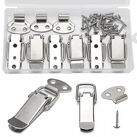 YIXISI 6 Sets Spring Loaded Toggle Catch Latch Without Lock Hole, 72mm Hasp Toggle Clamp Clips, Duck Billed Buckles for Cabinet Drawer Case Box Toolbox, with 24 M3x16 Screws