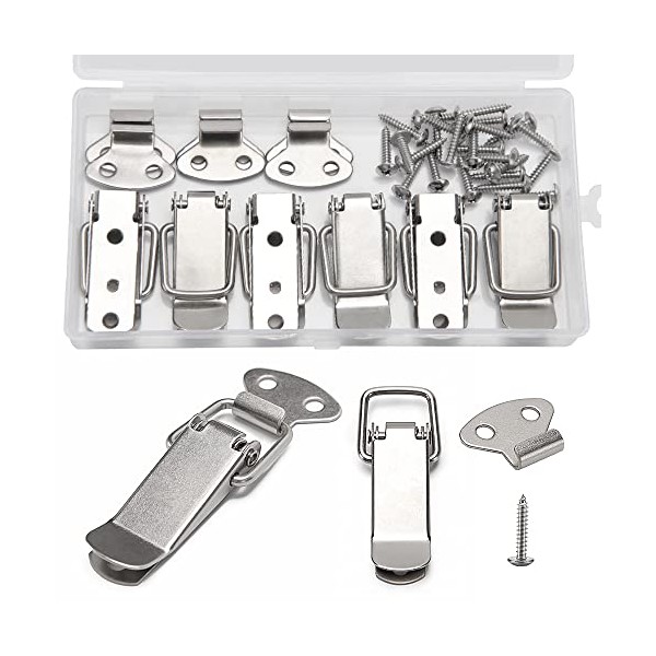 YIXISI 6 Sets Spring Loaded Toggle Catch Latch Without Lock