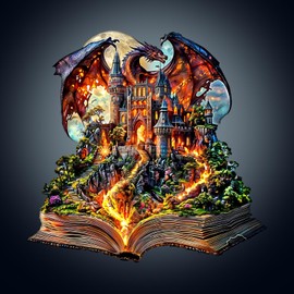 WOODBESTS Wooden Puzzle Adults, Fire Dragon Wooden Puzzle, Irregular Unique Puzzle, Beautiful Gifts for Puzzle Lovers (34 x 33 cm, 270 Pieces)