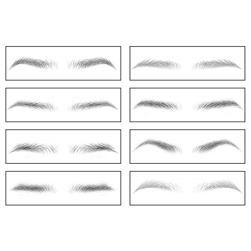 8pcs Tattoo Eyebrow Sticker Waterproof Breathable Long Lasting False Eyebrows