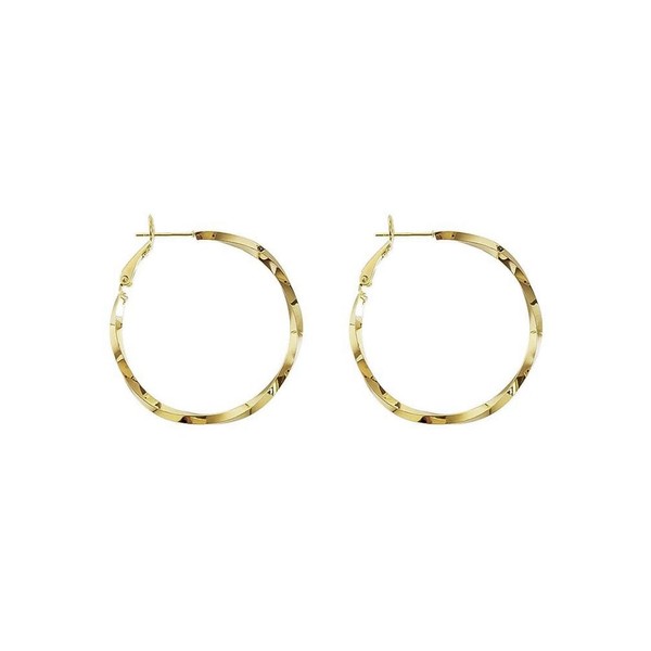 BSTGFTF 14K Gold Plated Twisted Round Hoop Earrings For Women