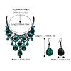 BriLove Women's Tribal Ethnic Crystal Chunky Statement Necklace Dangle Earrings