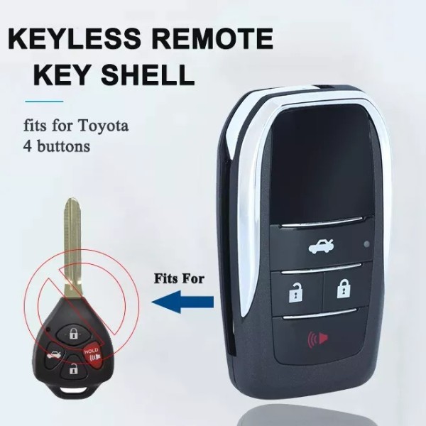 Unbranded upgraded Key Fob Shell fits 2008-2014 Toyota Keyless Entry