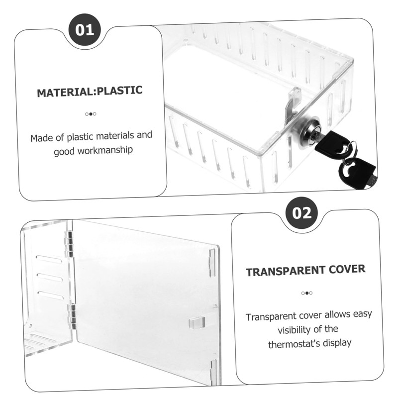COHEALI Thermostat Lock Box with Keyed Security Durable Plastic Thermostat