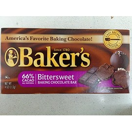 Baker's Bittersweet Baking Chocolate Bar, 4 Oz (6-Pack)