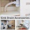 Flexible Drain Connector - White Double End Drain Adapter for