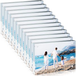 Kuahome 12 Pack Acrylic Picture Photo Frame Magnetic 4x6 Clear Free standing  4x6“