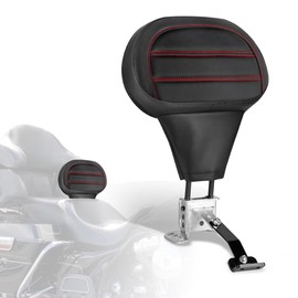Motorcycle Quick Release Plug-in Driver Backrest Fit For Harley Touring Road King Glide 2009-2024 Adjustable Detachable Rider Pad with Mounting Kit (Red String)