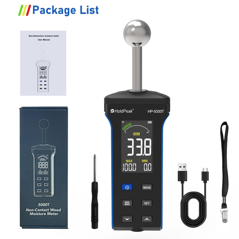 H HOLDPEAK 20-40mm LCD Colour Display Humidity Meter with Alarm