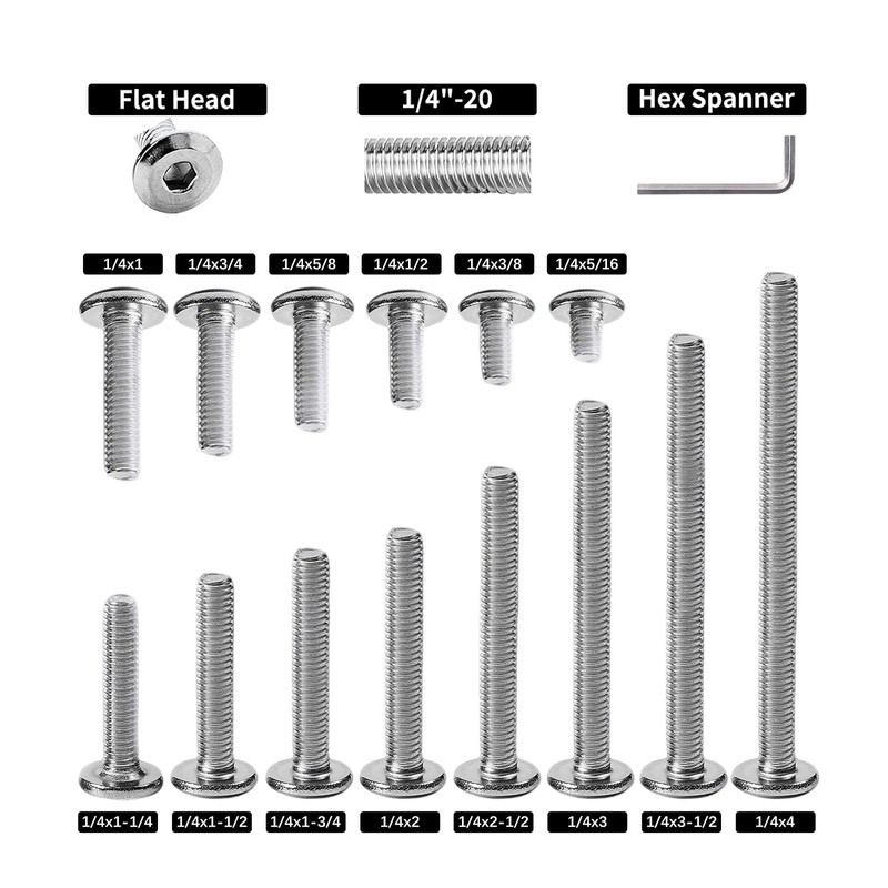 3/16-24 x 1" (30 Pack) Flat Head Hex Socket Cap