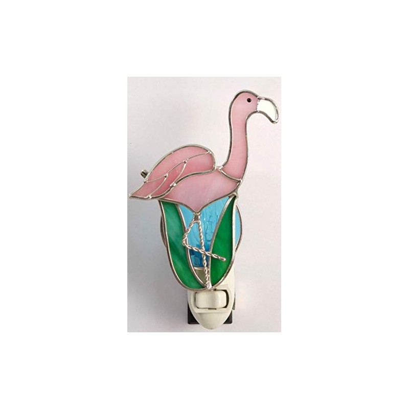 Stained Glass Flamingo Night Light