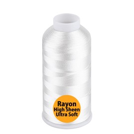Simthread Rayon Embroidery Thread 5000 m 40wt 100% Viscose for Sewing Machines Professional and Home Use Cream White