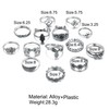 15 PCS Personality Silver Knuckle Rings Sets for Women, Boho