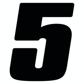 Dirt Digits DD53B-5 Black 5.5" High-Gloss Precision Die Cut Vinyl Number 5, 3 Pack