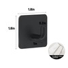 Tustao 6-Pack Stainless Steels Adhesive Wall Hooks Black,Easy Installation Without