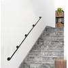 DIYHD 15FT Wall Mount Pipe Handrail for Stairs,Industrial Rustic Black