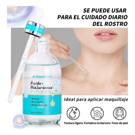 Sérum Ácido Hialurónico Hidratación Profunda -ULTRAMO- Suero Facial Pre Maquillaje Piel Suave con Acabado Perfecto