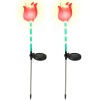 2pcs Solar Powered Windmill Garden Light Waterproof Tulip Landscape Stake