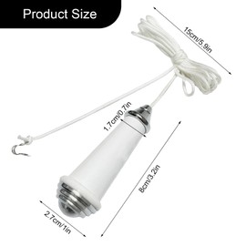 Qwrqwr Light Pull Cord Switch for Bathroom Bedroom Classic Ceramic Chrome Handle with 150cm Nylon String Extension Durable Replacement for Ceiling Lights Fans and Toilet Switches