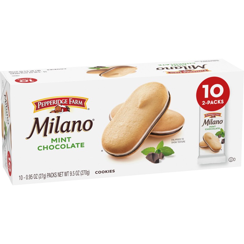 Pepperidge Farm Milano Cookies, Mint, 10 Packs, 2 Cookies per