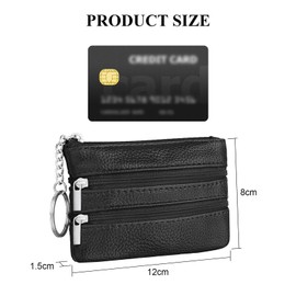Aucuu Mini Purse Women's Small and Short Format Wallet Purse Women's Small Coin Bag Wallet PU Purse Coin Purse Wallet for Women Children, #7 B-Black, Fastened
