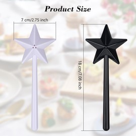 2 Pcs Salt and Pepper Shakers, Magic Star Wand Shaped Seasoning Bottle Refillable Spice Tools Seasoning Container with 3 Holes Kitchen Supplies for Restaurant Decor Party