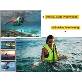 NAXER Inflatable Buoyancy Jackets Vests for Adults Kayak Kayaking Suit 90-200 lbs Easy Snorkeling Swimming Boating Paddleboarding Water Sports