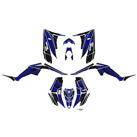 Kalair GFX Graphics Kit for Yamaha Rap-Tor 350 (All Years) Electron Series Blue 16 Mil-ATV UTV Dirt Bike Stickers,Quad Dirtbike Racing Decal Automotive Motocross Accessories no Plastics
