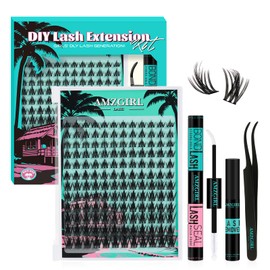 Manga Eyelash Clusters DIY 144Pcs Lash Extension Kit Natural Lashes Clusters Kit with Lash White Bond and Seal,Lash Remover and Tweezers Anime Cluster Eyelash Extensions(White FAIRY,C-Mix8-18mm)