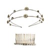 Charmchic Gold Rhinestone 1pc Crystal Headband and 1pc Comb Set