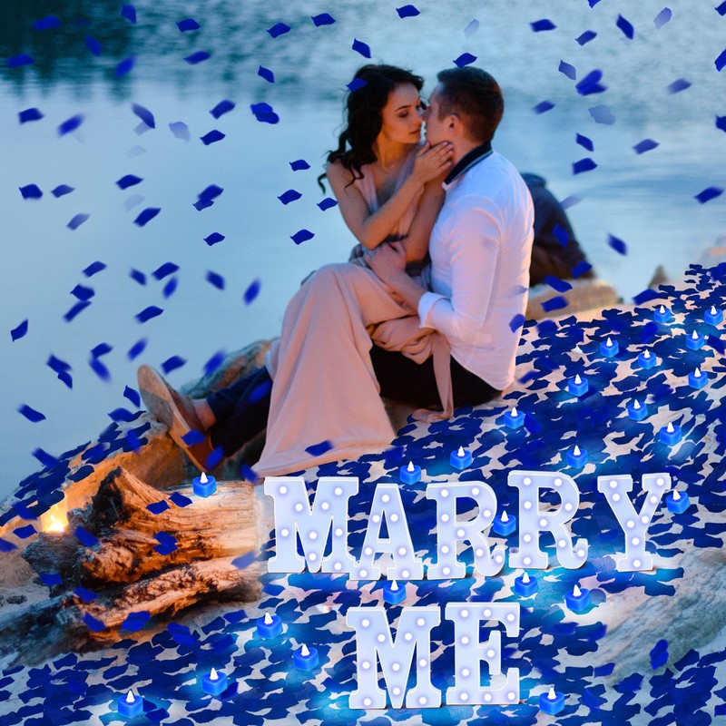 Hortsun Marry Me Light up Letters Proposal Decorations Will You