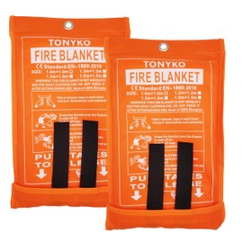 TONYKO Emergency Fire Blanket for Home and Kitchen -4Pack- Orange - Fire Suppression Blanket, Fiberglass Fireproof Blanket