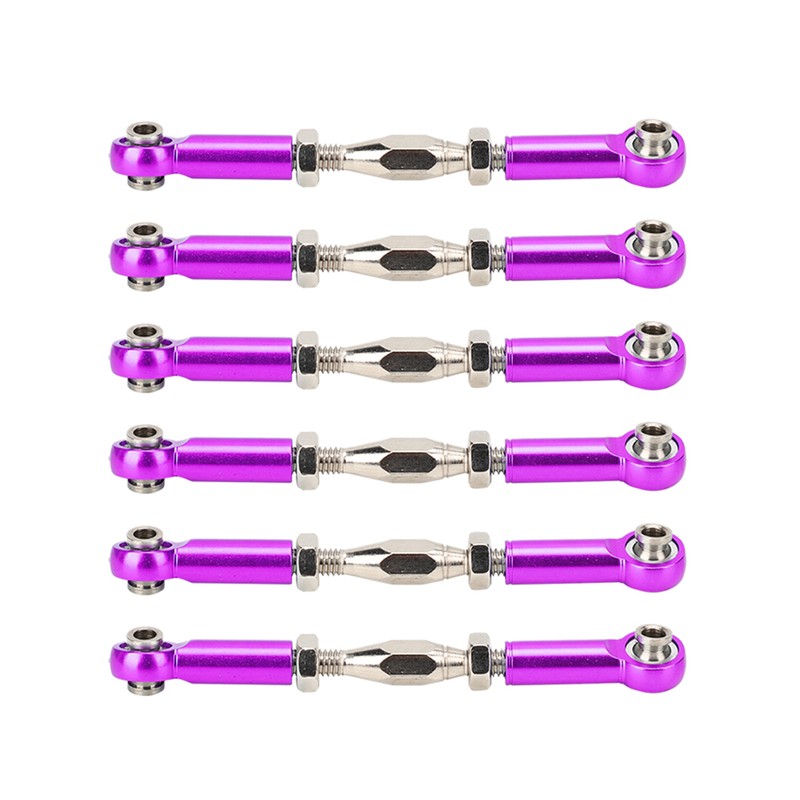 6Pcs Aluminum Alloy Adjustable Push RodsTurnbuckle Rod Linkage Accessories for