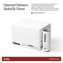 Cadence Cadence Electrolyte Drink - Crisp Cola Flavor, 355ml x 12 | Science-Backed Hydration | Zero Sugar, Zero Caffeine | Vegan, Keto & Paleo Friendly | Sodium, Potassium & Magnesium for Performance & Recovery