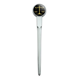 Graphics and More Balanced Scales of Justice Symbol Legal Lawyer Gold Classic Metal Envelope Letter Opener