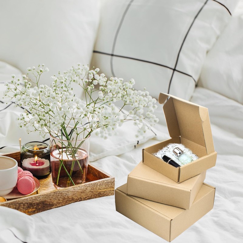 Pack of 6 Shipping Boxes with Lids Nesting Corrugated Cardboard