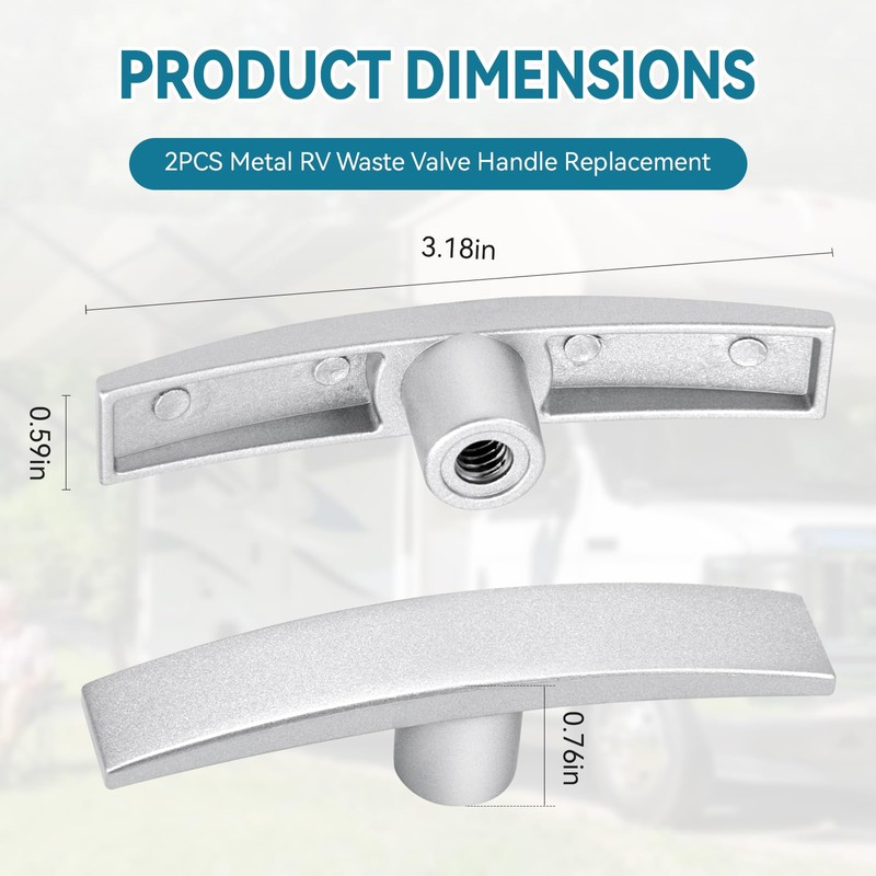 T1003-6MN RV Sewer Valve Handle Replacement for Valterra Waste Water