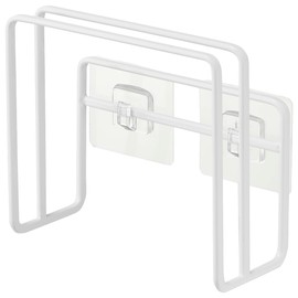 Yamazaki 6364 Film Hook, Cutting Board Holder, White, Body: Approx. W 4.7 x D 2.2 x H 4.7 inches (W 12 x D 5.7 x H 12 cm) (not including film hook), Tower Cutting Board Storage, Floating Storage