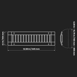 Repa Market 13" x 3" Inch Air Exhaust Grille for Round Ducts - Adjustable Louvre Blade - Galvanized Air Supply Vent Cover - Side Fit Round Surface Canal Ducting from 6.30" to 15.74" Inches