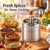 Manual Stainless Steel Spice Grinder for Peppercorns & Rock Salt